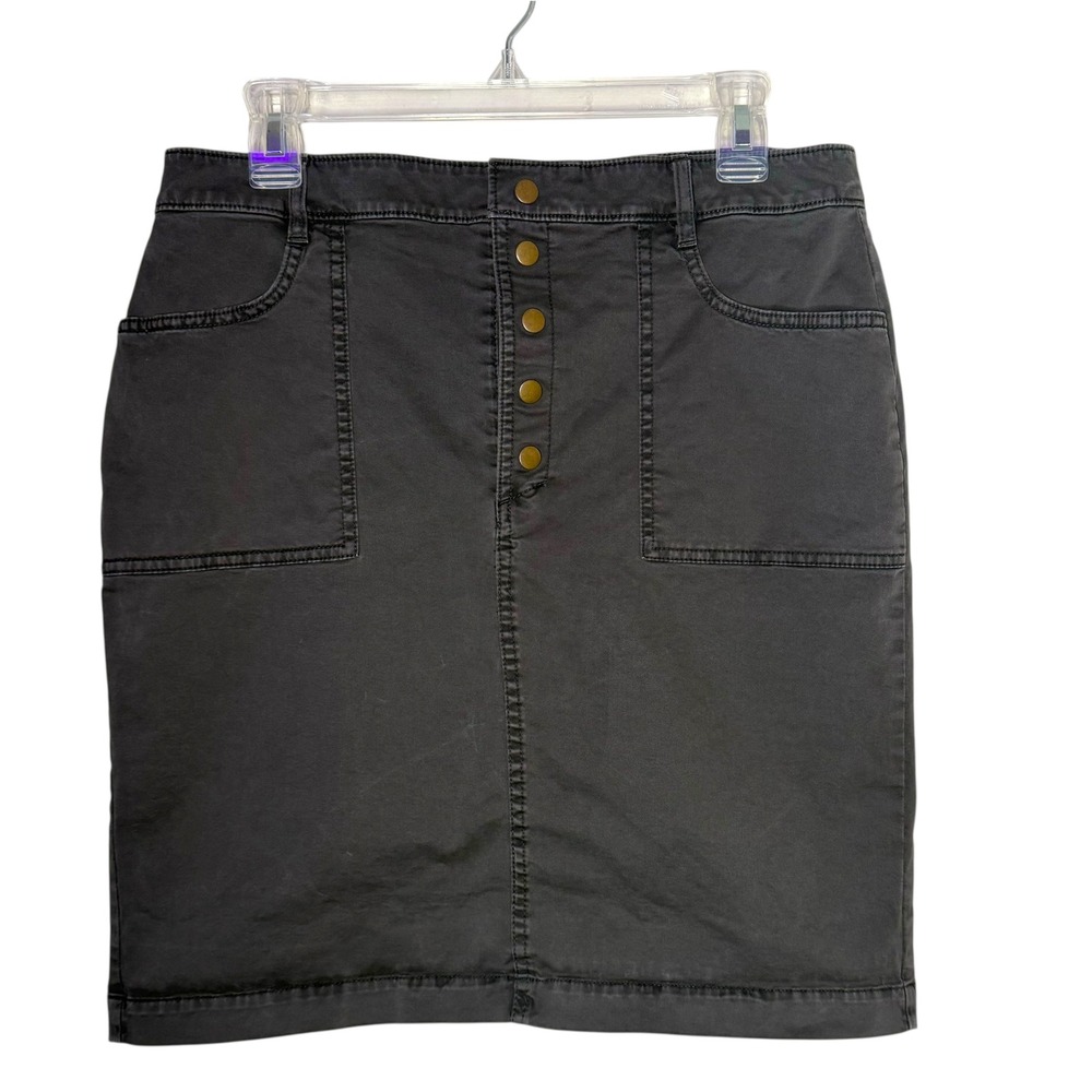 Banana Republic Distressed Skirt Womens 10 Gray Twill Straight Grunge‎ Boho Mini
